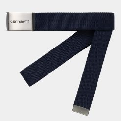Carhartt Clip Belt Chrome Dark Navy
