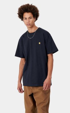 Carhartt S/S Chase T-Shirt Dark Navy / Gold