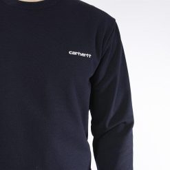 Carhartt WIP Script Embroidery Sweat Dark Navy / White