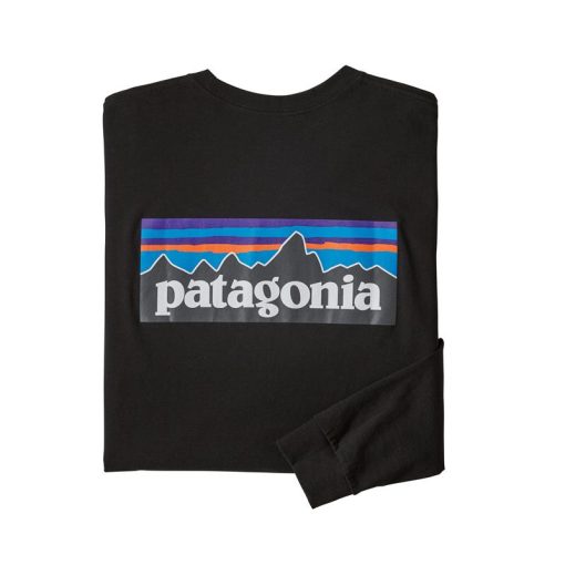 Patagonia Men’s Long-Sleeved P-6 Logo Responsibili-Tee® Black BLK