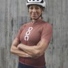 POC Essential Road Logo Jersey – Himalayan Salt/Garnet Red