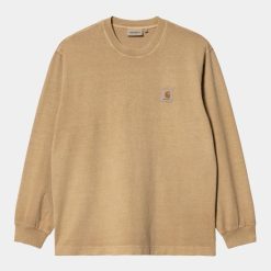 Carhartt WIP L/S Nelson T-Shirt Dusty H Brown Garment Dyed