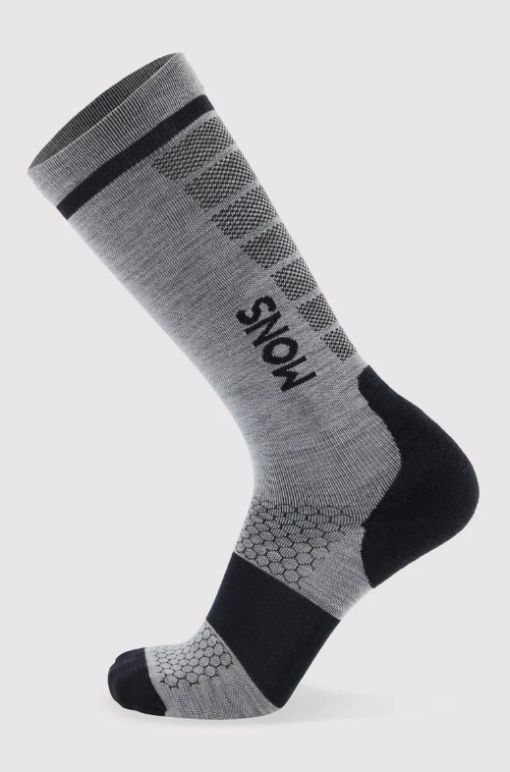 Mons Royale Pro Lite Merino Snow Sock Grey Marl Unisex