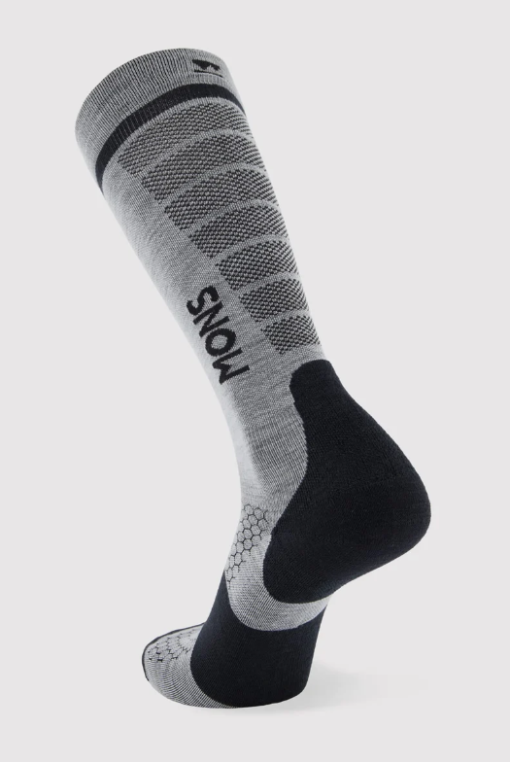 Mons Royale Pro Lite Merino Snow Sock Grey Marl Unisex