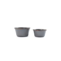 Barebones Mixing Bowl/Enamel Set 2 Pcs Slate Grey