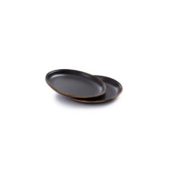 Barebones Small Plate/Enamel Set 2 Pcs Charcoal