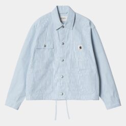W‘ Nota Shirt Jac Cotton Poplin Bova Stripe, Bluebird